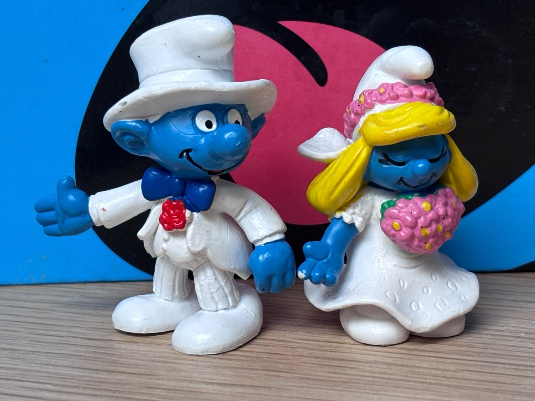 Schleich Statuette: Schlümpfe-Hochzeit / Ehepaar – Usato da Lyss venduto da Duckszone