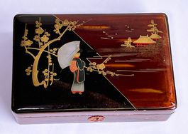 Antike japanische handgefertigte Gold*Schatulle/Lackbox*