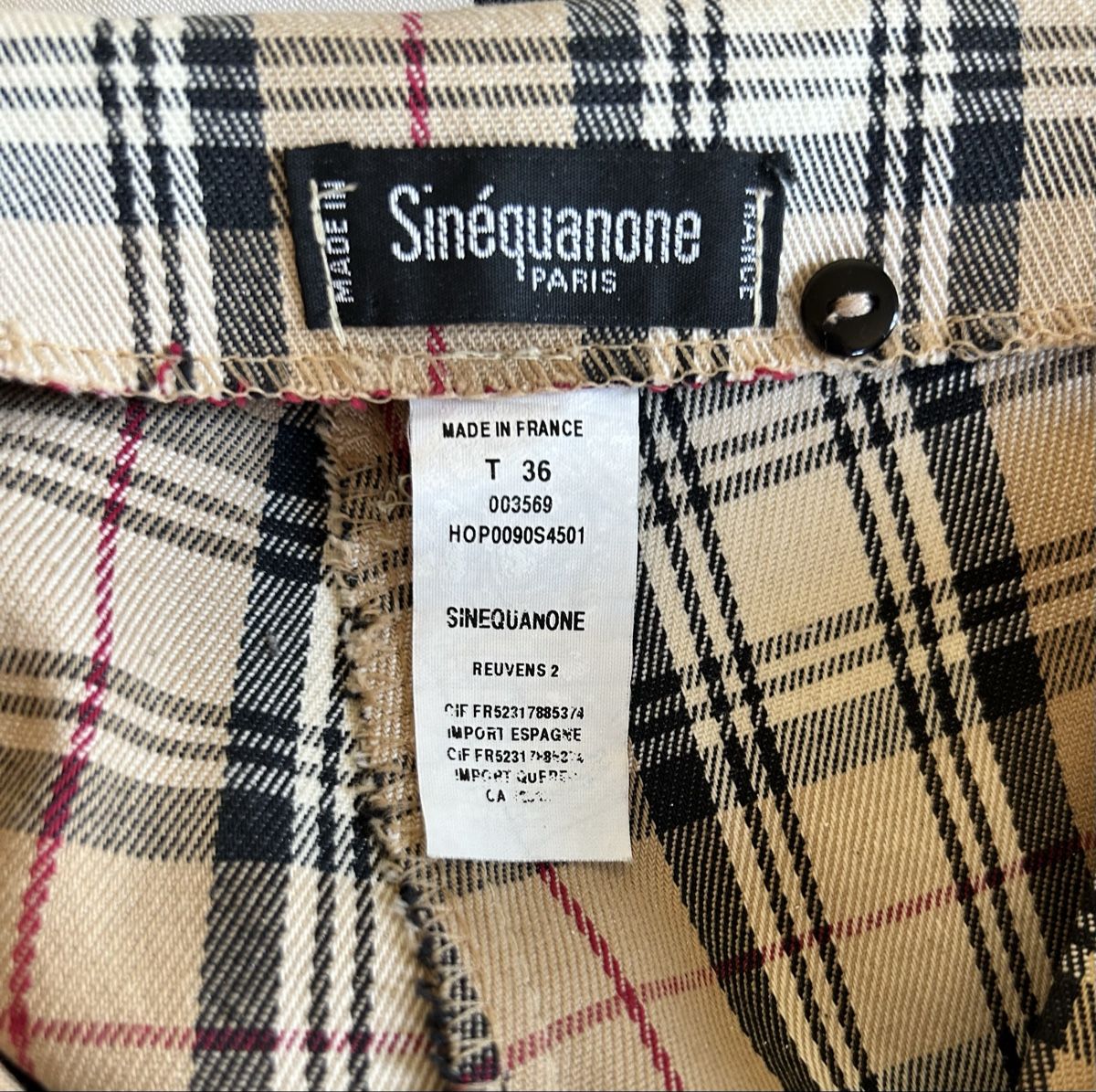 Pantaloni: Sinequanone Paris Trousers, size 36, checked pattern. – Nuovo (secondo la descrizione) da Zürich venduto da Mistral61 4