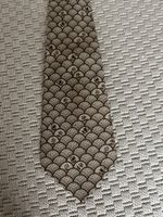 Lanvin Seidenkrawatte, braun gemustert, Seide