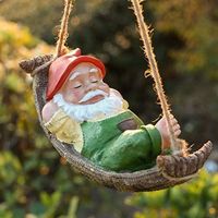 Gartenzwerg in der Hängematte Gartenfigur Gartenskulptur‪‪