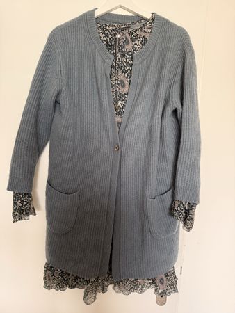 Hemisphere Silk Dress & Cardigan, Size S