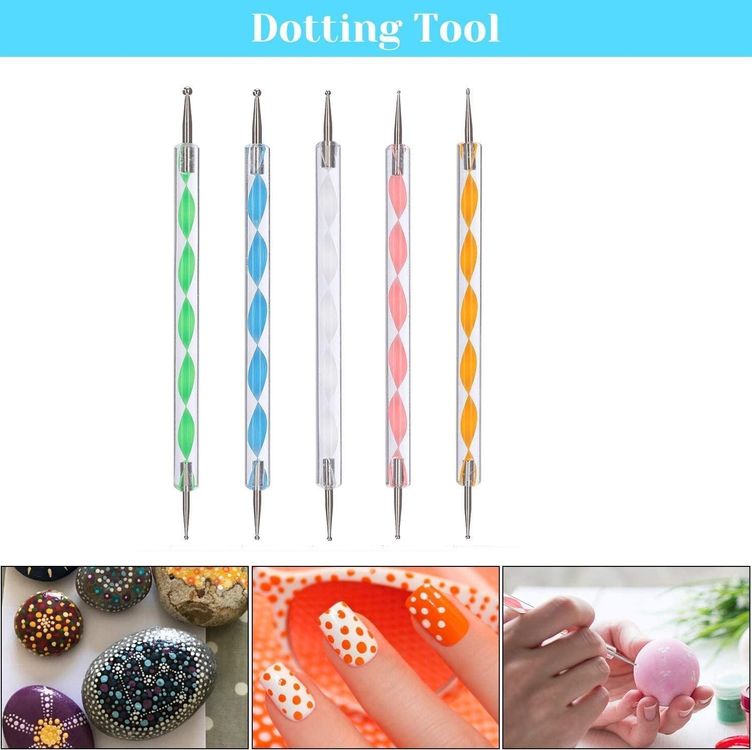 58PCS Mandala Dotting Tools Set With A Blue Zipper Waterproof Storage Bag For Painting Rocks
