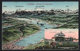 Zürich, Panorama von Pfannenstiel aus, 