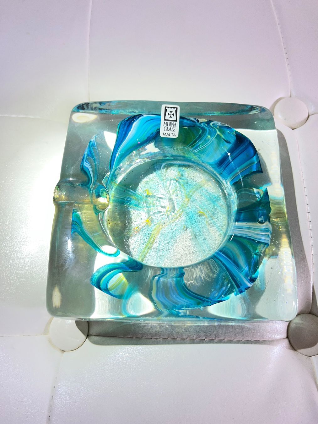 Portacenere: Mdina Aschenbecher Glas blau 12cm – Usato da Männedorf venduto da Maru83