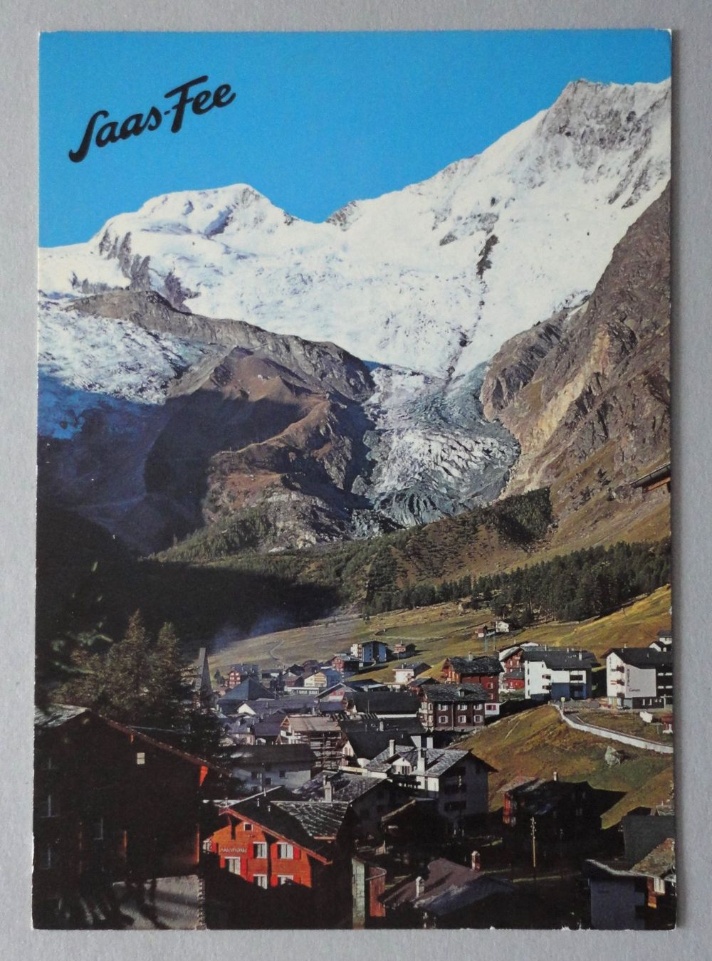 Cartoline postali: Saas-Fee 1800 m mit Alphubel und Feegletscher – Usato da Fétigny venduto da Billy2miny