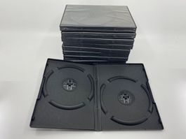 10 Doppel-CD/DVD-Hüllen mit Inlay-Folie in Schwarz