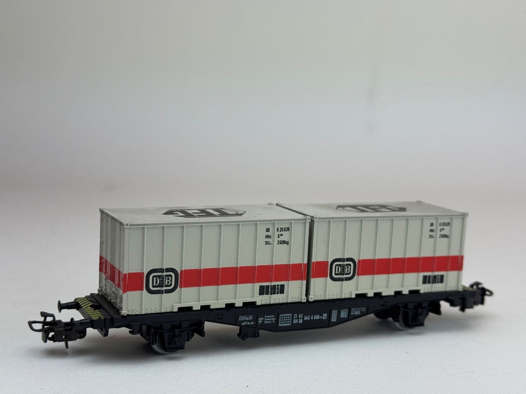Modellini di ferrovie: HR- Märklin Containerwagon DB TFG Dachdruck – Usato da Elm venduto da Wikmtz