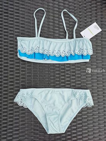 Hübscher Mädchen Bikini hellblau Gr 152/158 Vertbaudet NEU!