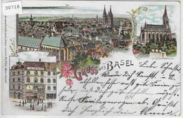 Gruss aus Basel - Litho 1899