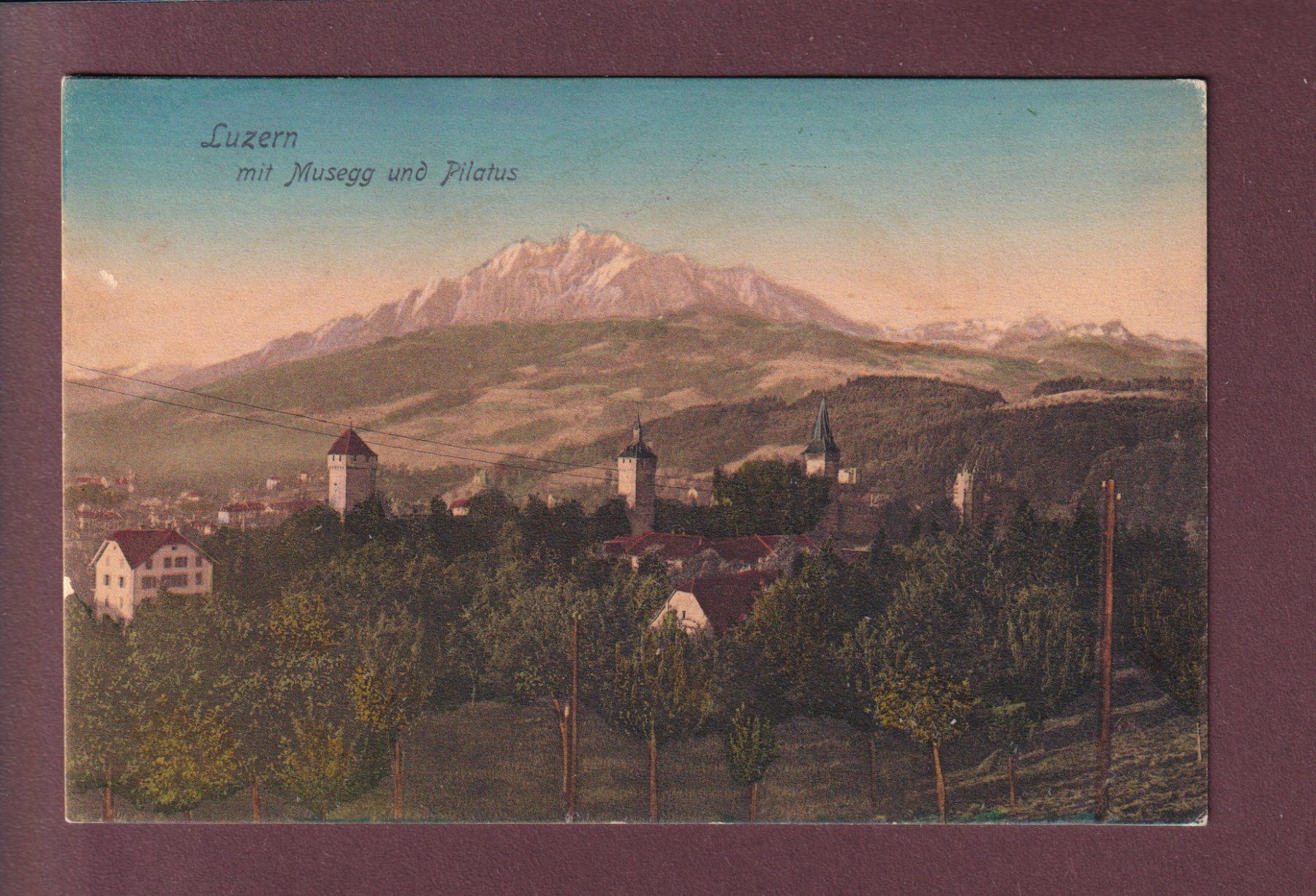 Cartoline postali: LUZERN - Musegg - Pilatus – Usato da Pully venduto da nicecards