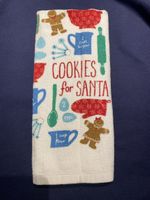 Festive "Cookies for Santa" Tea Towel new