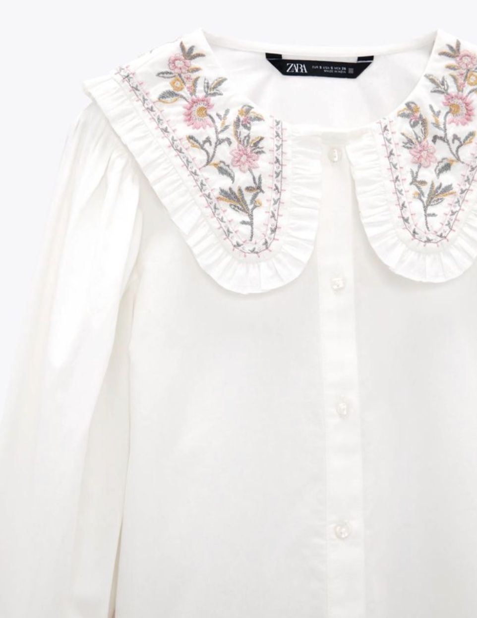 Zara Camicette: Chemisier col brodé fleuri – Usato da Fribourg venduto da hap_25hw