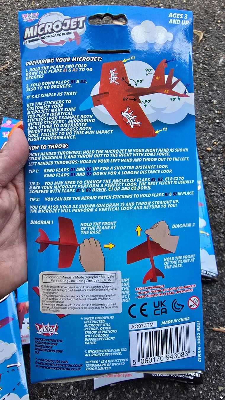 Baukästen: Wicked Microjet Returning Boomerang Plane Neu 3-5 Meter – Neu und originalverpackt aus Dussnang von Priska2285 2