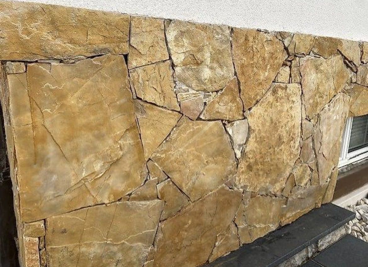 Tecnica del mosaico: Kalkstein-Polygonalplatten Formwild – Nuovo e nell'imballaggio originale da Büsserach venduto da Sito1979
