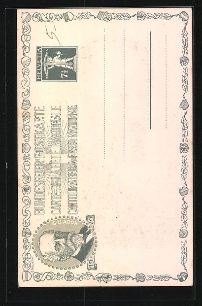 Cartoline postali: Schweizer Bundesfeier 1919, Gottfried Ke – Usato da Berlin venduto da bartko-reher 1