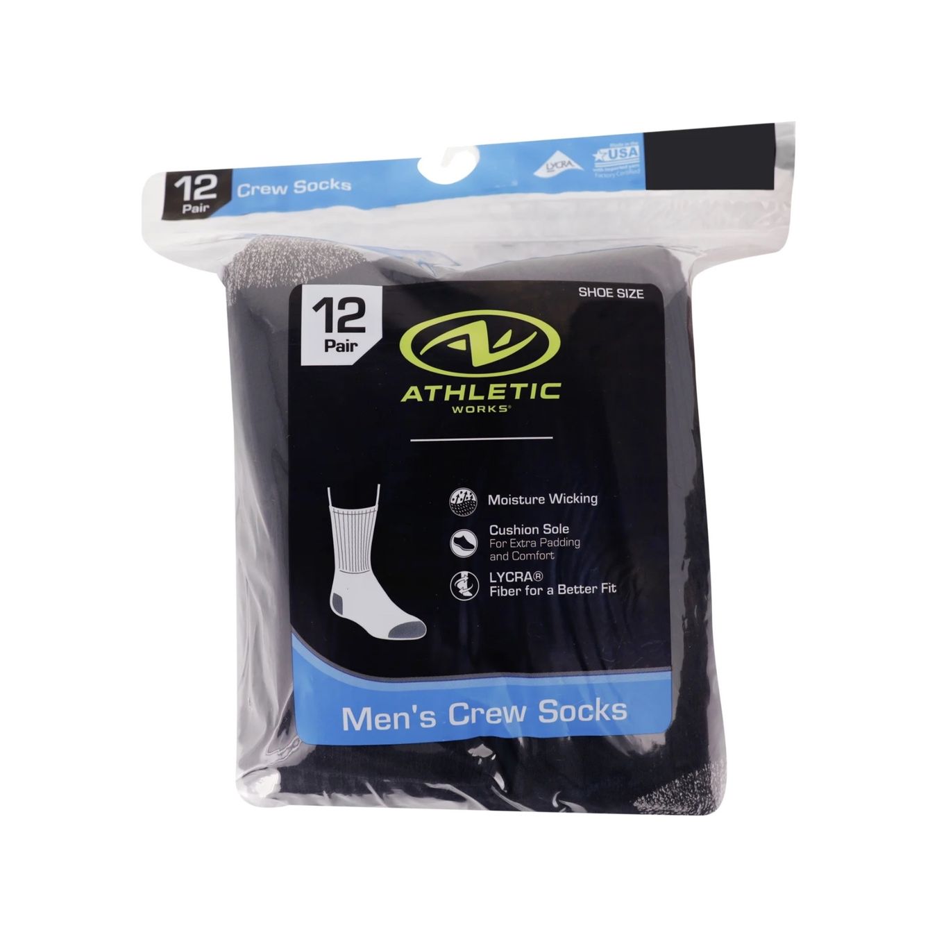 Socken: Socken Athletic Works Men's Crew 12 Paar – Neu und originalverpackt aus Birmenstorf AG von BIGD78