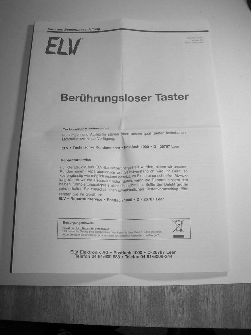 Componenti elettronici: ELV Bausatz Berührungsloser Taster BLT1 – Nuovo e nell'imballaggio originale da Nussbaumen AG venduto da Muerik 1