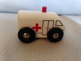 Ambulance pour train en bois – Ambulanz für Holzeisenbahn
