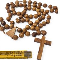 Holz Rosenkranz mit Kreuz als Wand Dekoration