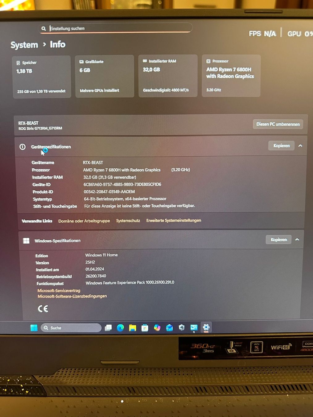 Asus Notebook: Rog strix G17 ( gaming Laptop ) – Usato da  venduto da  1