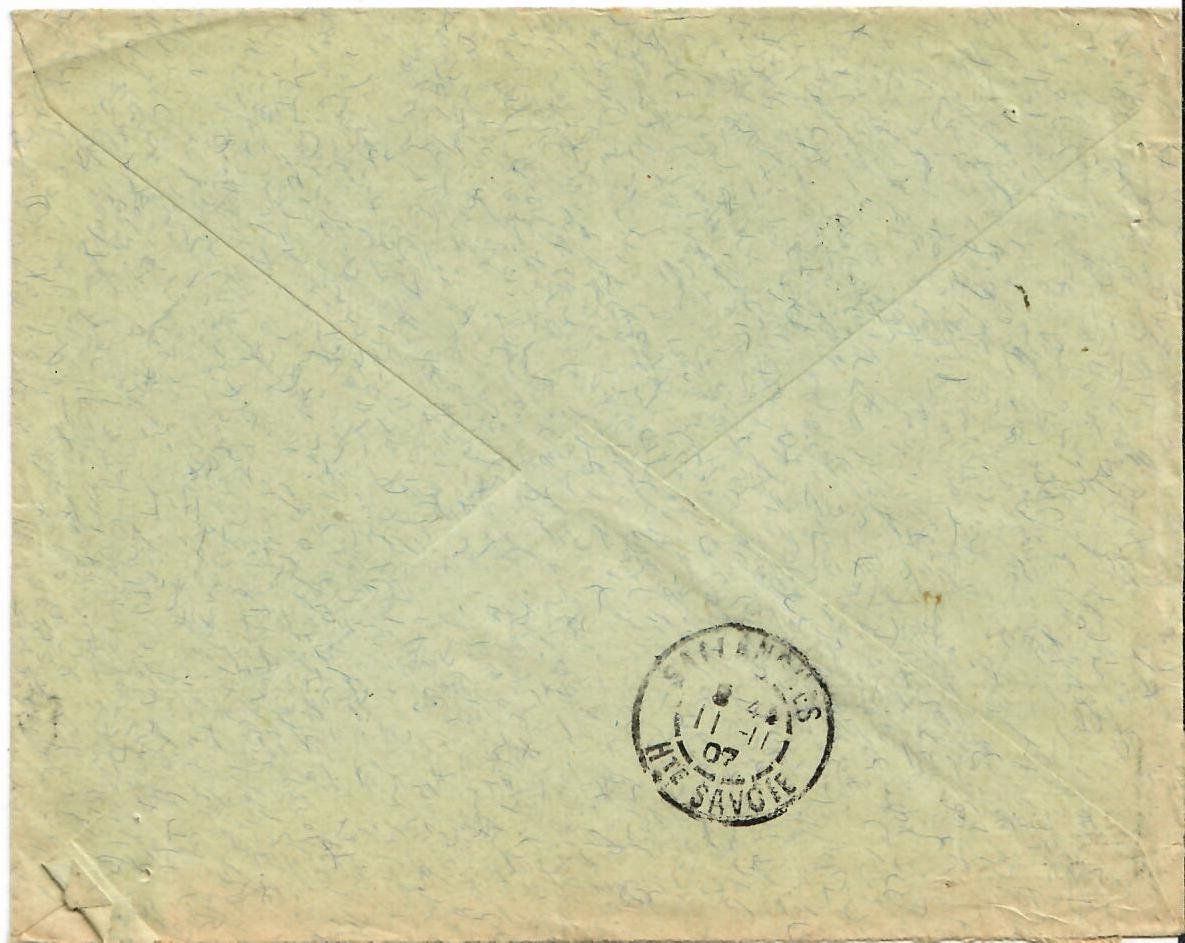 Alle Briefmarken: Brief, Vernayaz 1907 nach Frankreich – Gebraucht aus Hochdorf von Ziegel-16 1