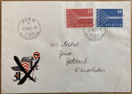 FDC 1957 illustriert ET BERN, SBK 110 Fr.