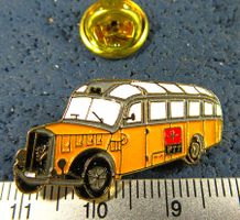 POSTAUTO OLDTIMER PTT SCHWEIZ PIN GEPRÄGT GOLDIG
