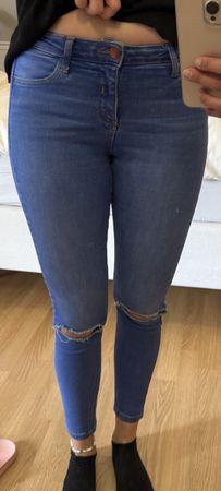 Damen Jeans Skinny High Waist mit Rissen - Grösse: S