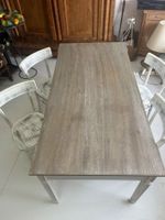Esstisch Holz weiss mit vier Stühlen shabby chic