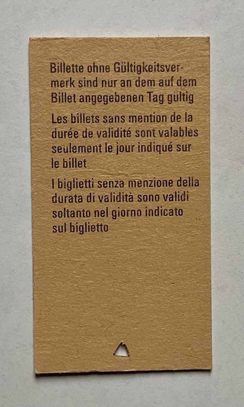 Biglietti: Altes Billett aus Karton von 1984 – Usato da Endingen venduto da nathan05 1