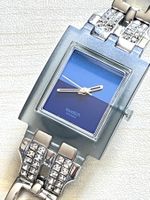 Schöne Swatch Uhr mit Steinchen, Sommer Style 🏖️