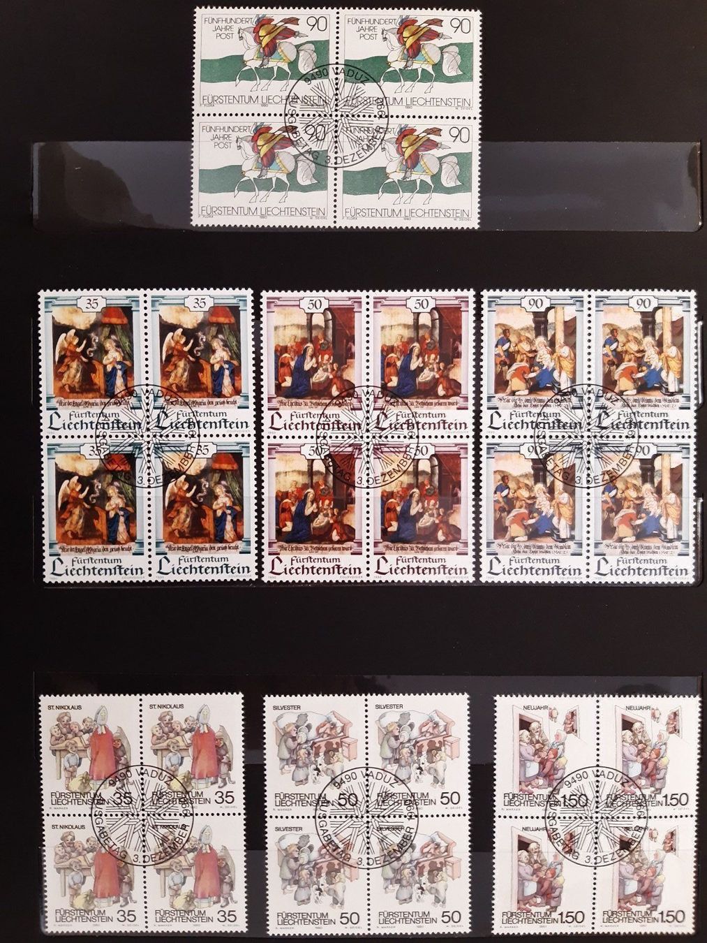 Tutti i francobolli: Liechtenstein 4er Blocks 1990 – Usato da Confignon venduto da Alfda2000 1