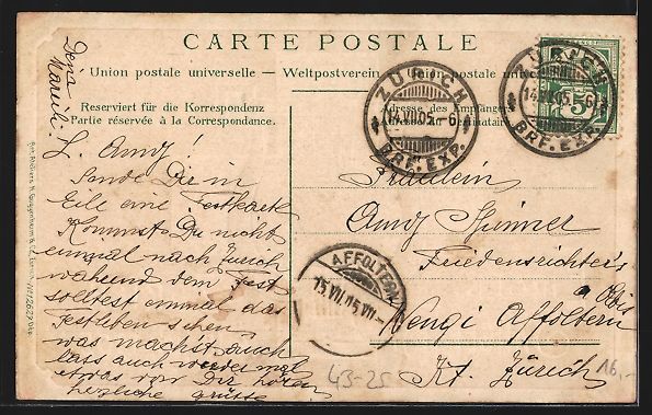 Ansichtskarten: Zürich, Eidgen. Sängerfest 1905 - Fest – Gebraucht aus Berlin von bartko-reher 1