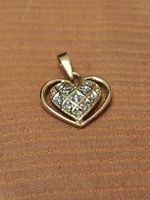 Herz Anhänger Gelbgold 18K (punziert 750) nat. Diamanten 