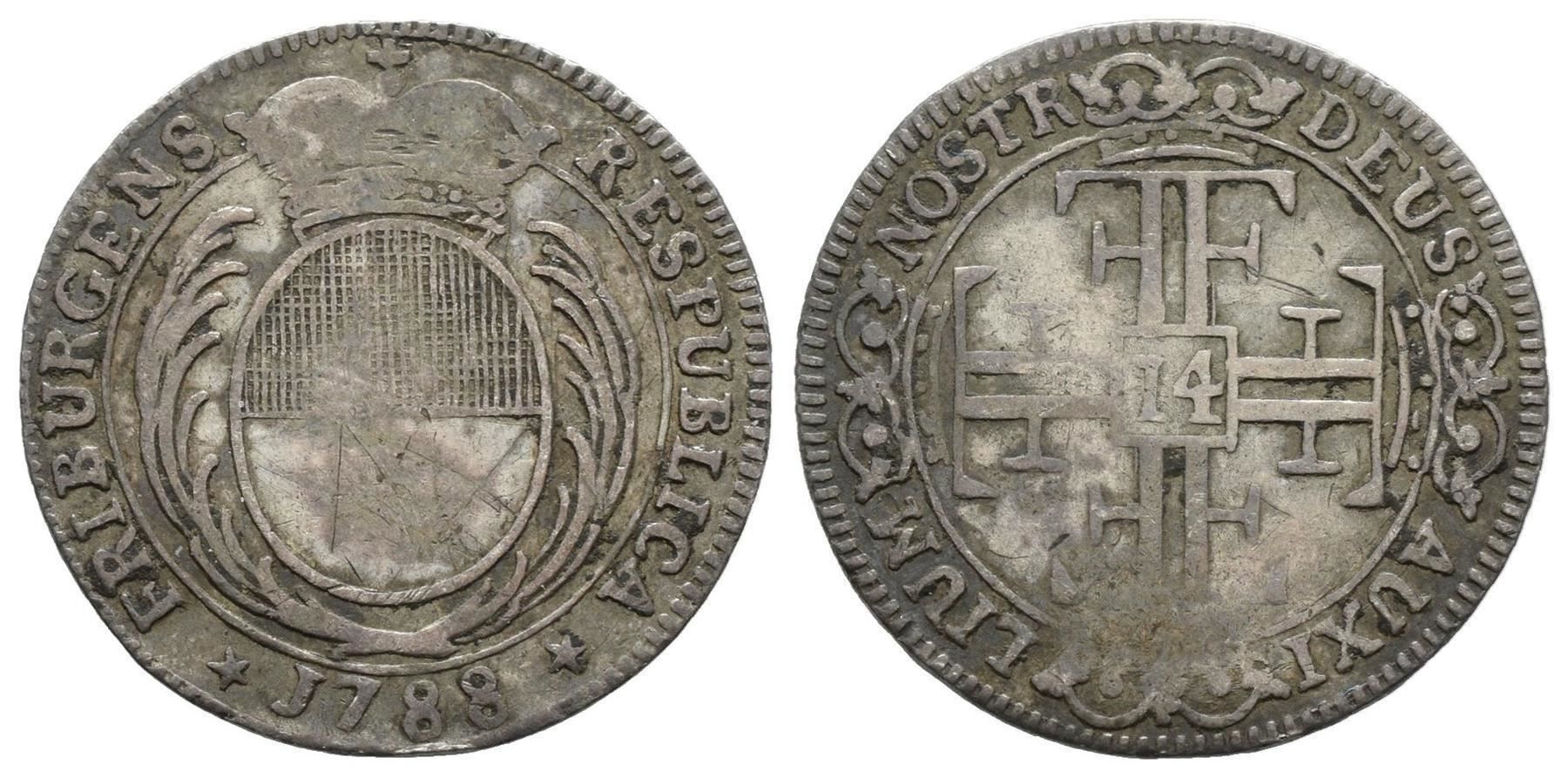 Alle Münzen: Freiburg 14 Kreuzer 1788  /3574 – Gebraucht aus Trimbach von Solothurn1