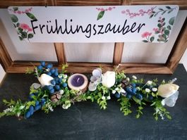 🌞Tischdeko mit Teelicht Länge 44cm