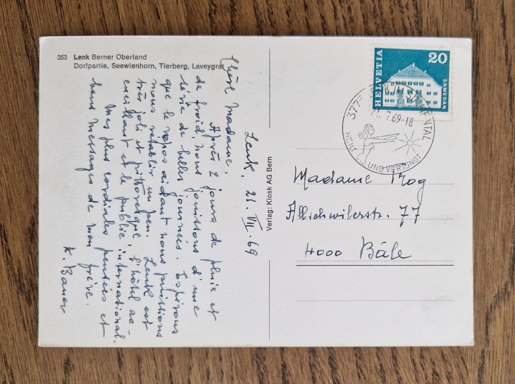 Cartoline postali: Lenk 1968 – Usato da Ebikon venduto da Donar50 1