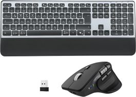 Kabellose Tastatur Maus Set QWERTZ Bluetooth 2,4 GHz