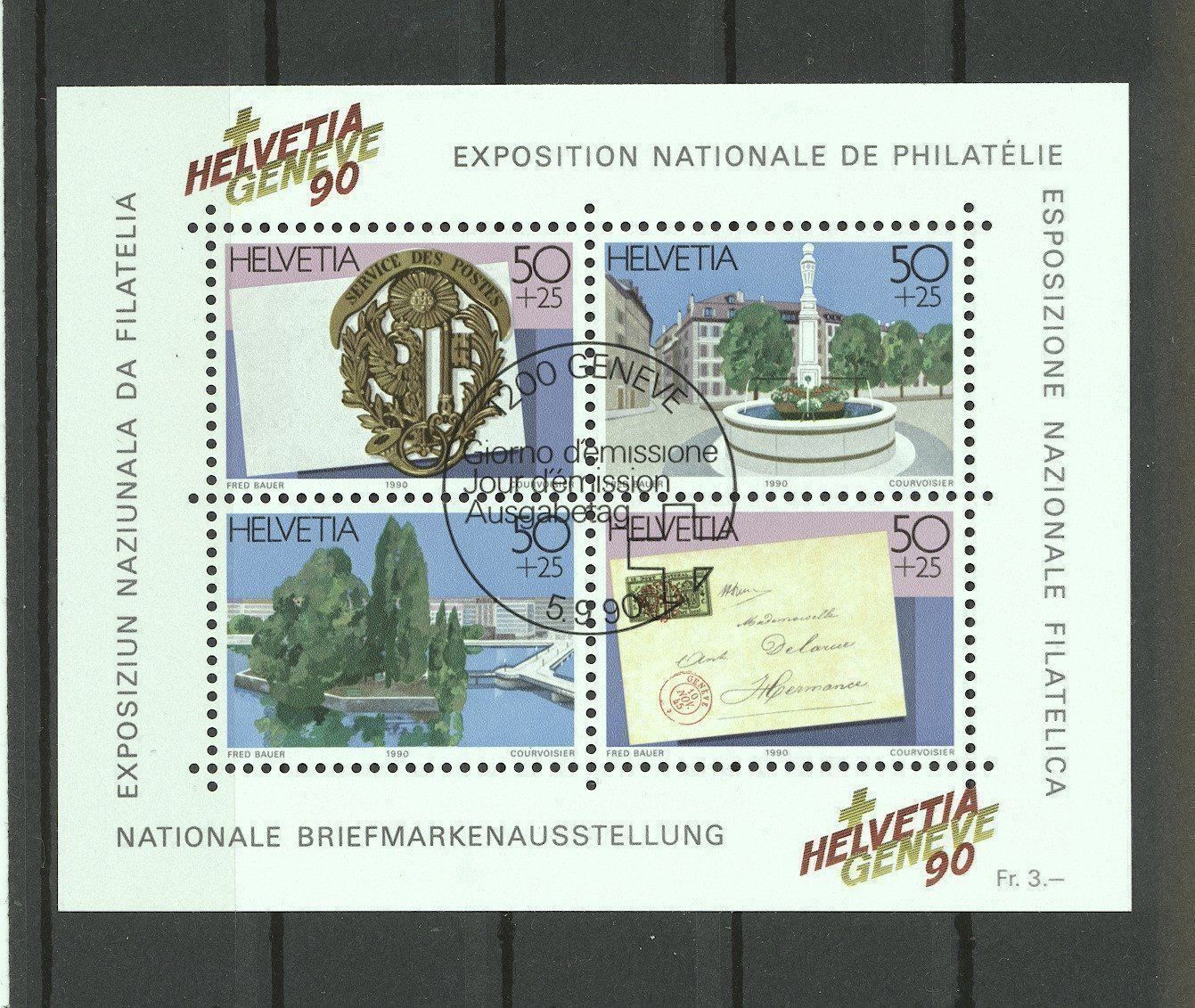 Tutti i francobolli: Genève 1990 Block 6x gestempelt – Usato da Nesslau venduto da andi_hon