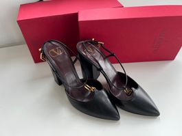 VALENTINO GARAVANI ANKLE Strap Schwarz mit Gold OP EUR 810,-