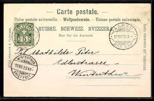 Cartoline postali: AK Aarau, Äussere Halde mit protestantischer Kirche – Usato da Berlin venduto da bartko-reher 1