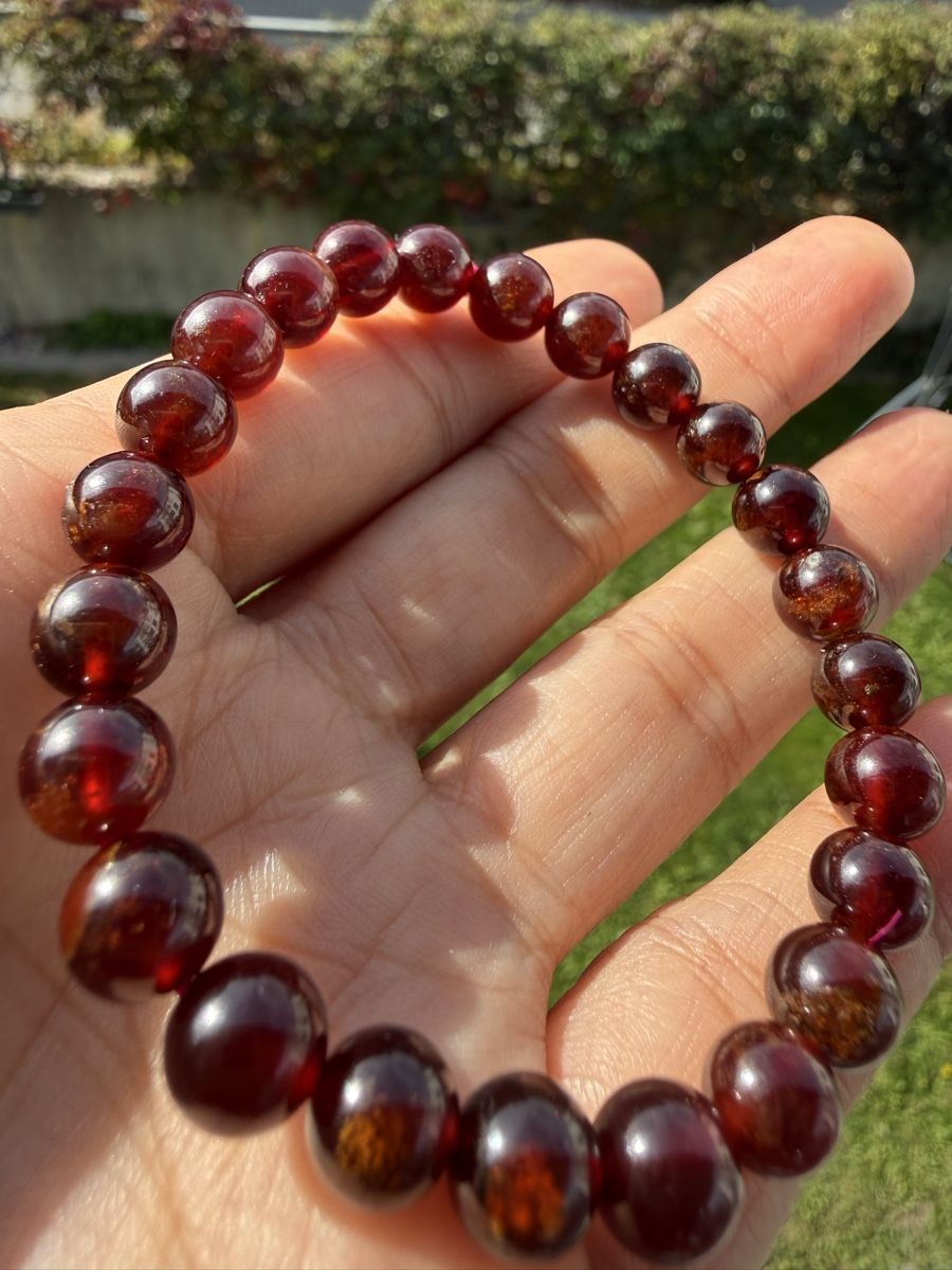 Armbänder & -reifen: Echstein Rotes Granat Stretch Armband-ca8mm Perlen – Neu (gemäss Beschreibung) aus Jegenstorf von SteinGlanz 1