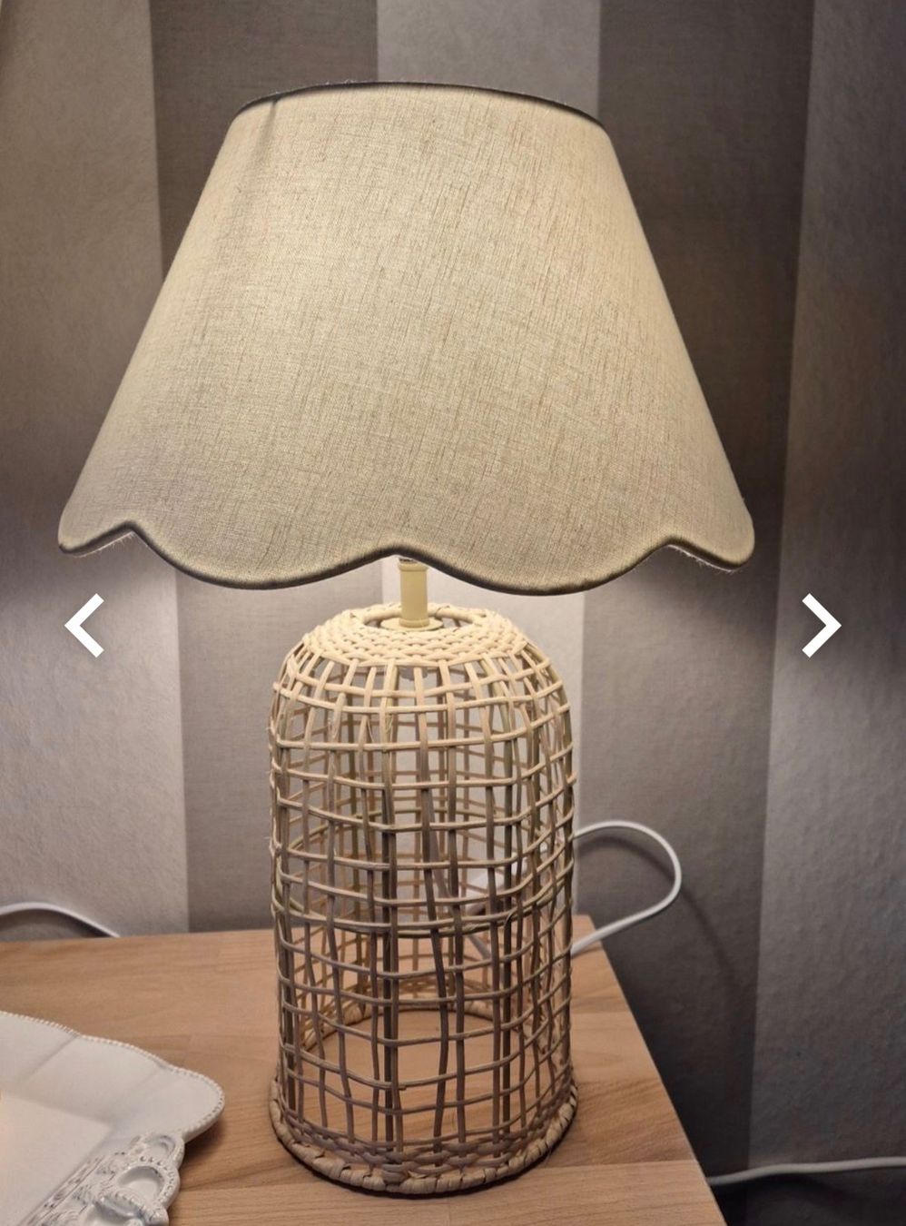 Lampade: 2x Lampen Tischlampe Korbgeflecht neu – Usato da Lufingen venduto da bombolulu 1