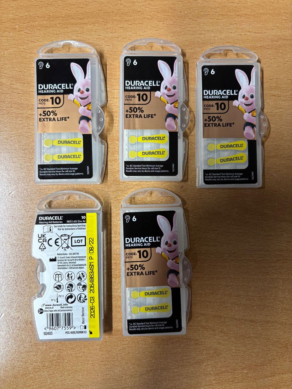 Duracell Caricatori & Batterie: 5er Pack Duracell Hearing Aid Batterien Code 10 PR70 - Neu – Nuovo e nell'imballaggio originale da Kleinandelfingen venduto da Baba23