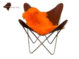 Lammfell Teppich Orange