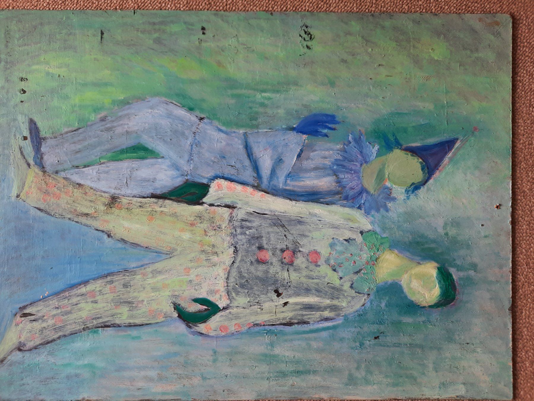Dipinti: Gemälde; 2 Clowns, Acryll 67x50cm – Usato da Herrliberg venduto da AlexandraBopp 2