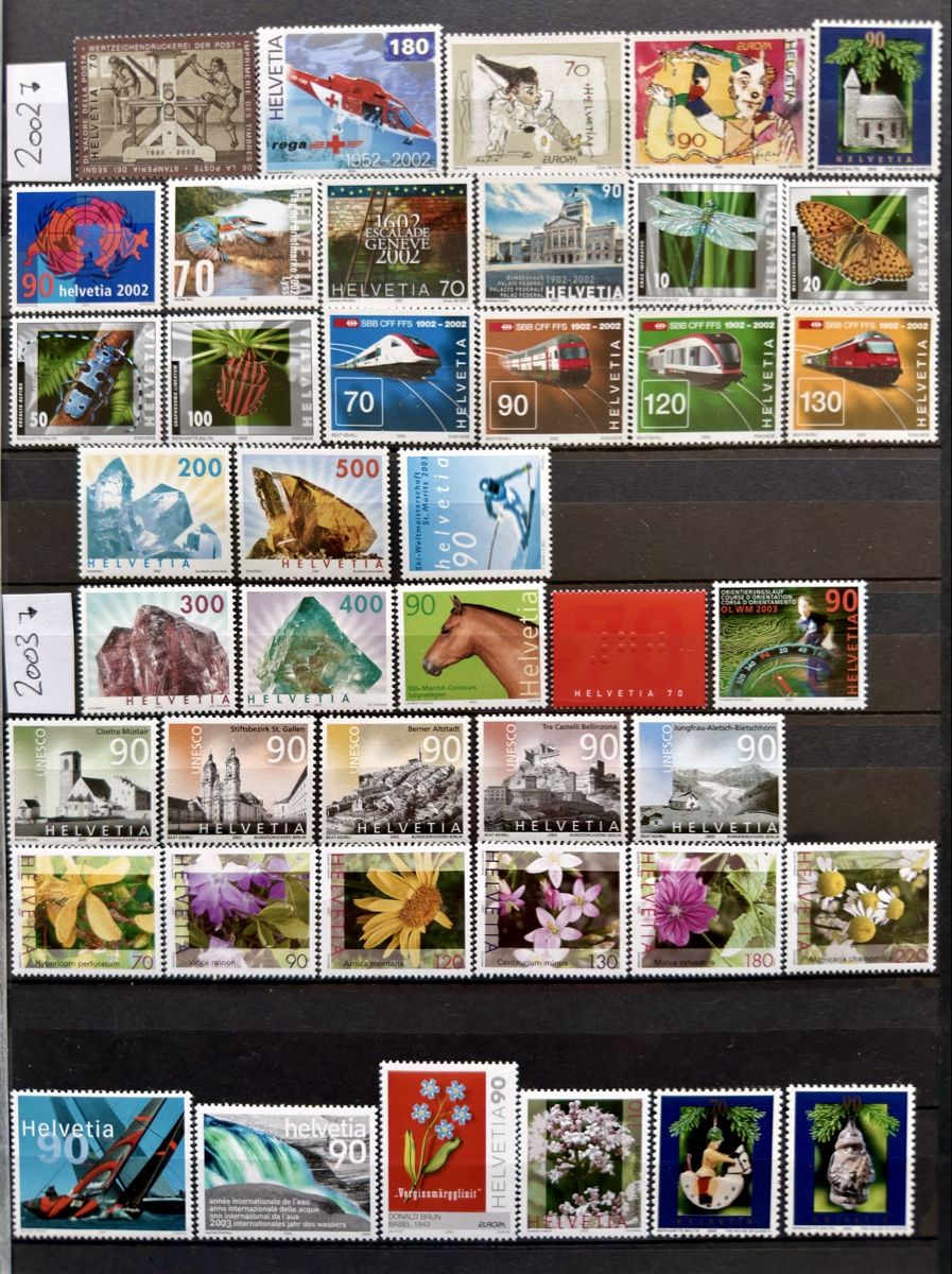 Tutti i francobolli: Frankatur CHF 100.- postfrisch JG.2000-2003 – Nuovo (secondo la descrizione) da Glattbrugg venduto da Artos67 1