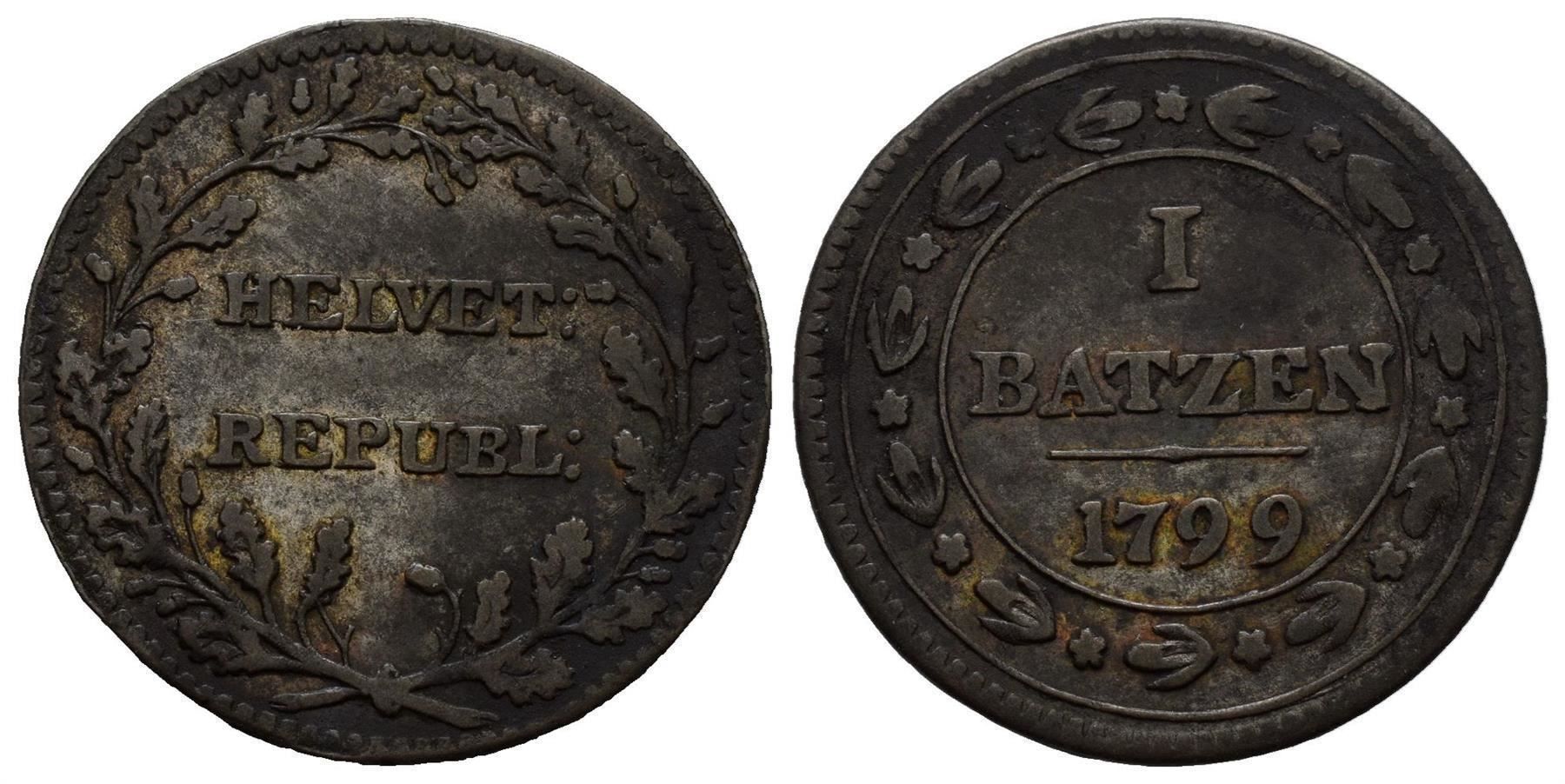 Tutti le monete: HR Batzen 1799 ohne Mz. /2327/ – Usato da Trimbach venduto da Solothurn1