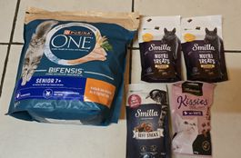Katzenfutter Set: Purina One Senior 7+ 1.4kg & 4x Snacks NEU
